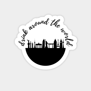 Drink Around the World Black Sticker